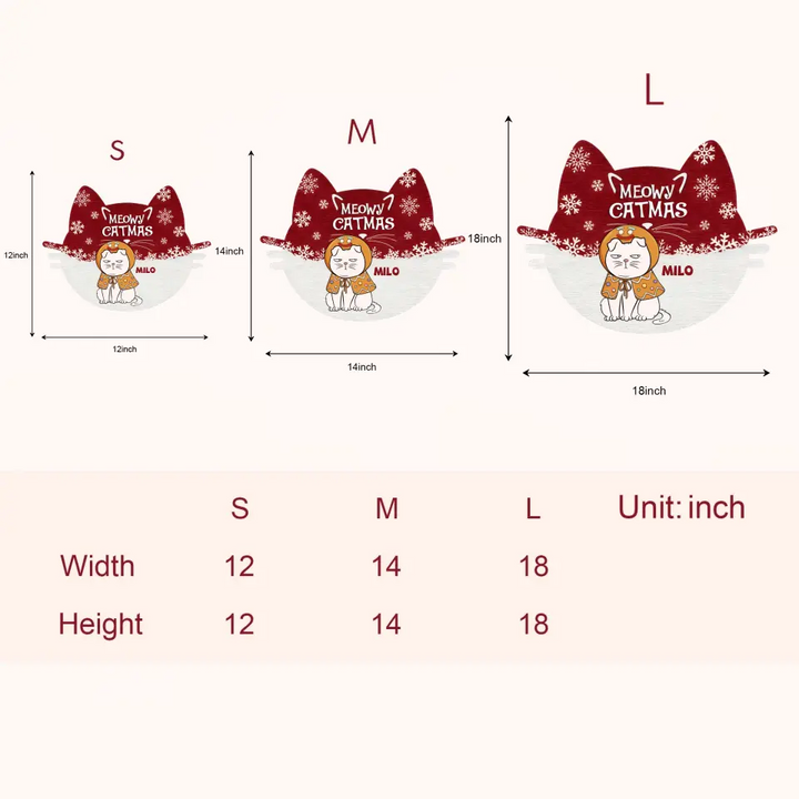 Meowy Catmas - Personalized Custom Door Sign - Christmas Gift For Cat Lover, Cat Dad, Cat Mom, Cat Owner