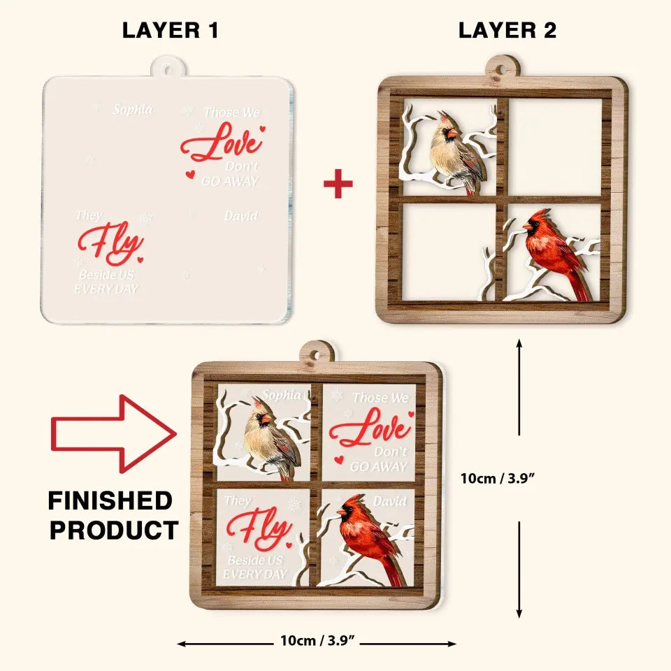 Those We Love Don't Go Away - Personalized Custom Layer Mix Ornament - Christmas, Memorial Gift For Family, Family Members
