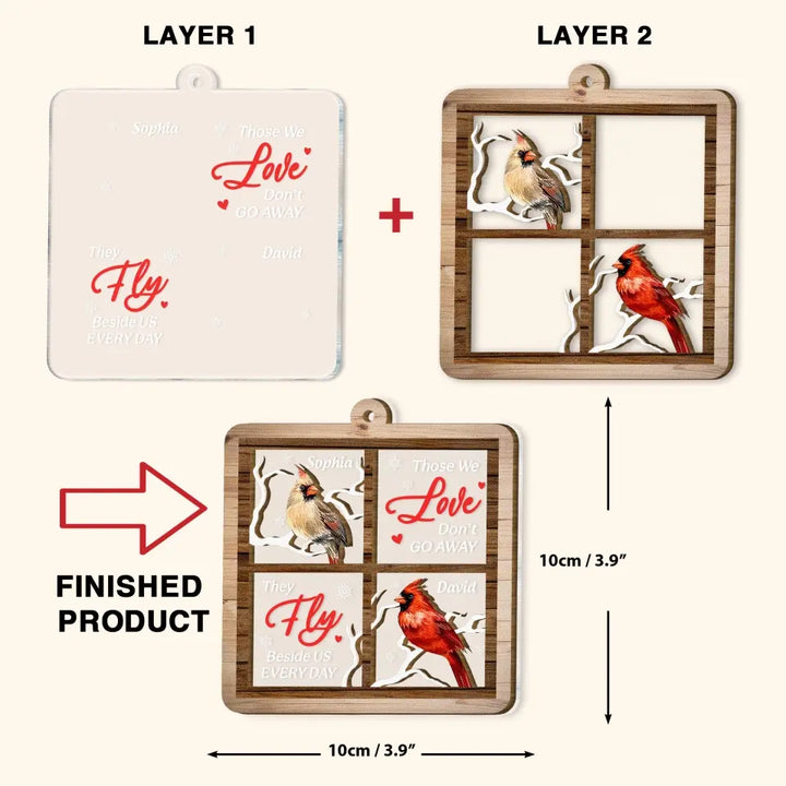 Those We Love Don't Go Away - Personalized Custom Layer Mix Ornament - Christmas, Memorial Gift For Family, Family Members
