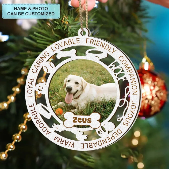 Loveable Friendly Companion - Personalized Custom Layer Mix Ornament - Christmas, Memorial Gift For Dog Mom, Dog Dad, Dog Lover, Dog Owner