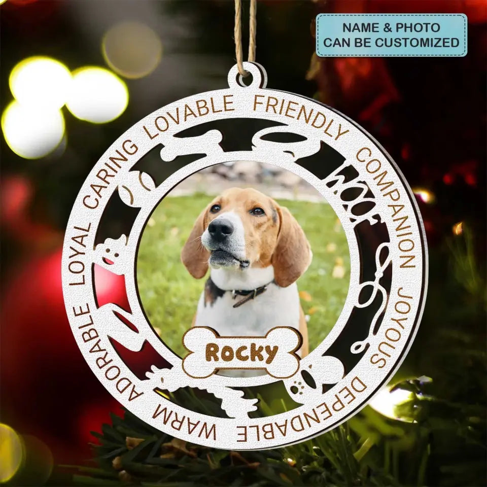 Loveable Friendly Companion - Personalized Custom Layer Mix Ornament - Christmas, Memorial Gift For Dog Mom, Dog Dad, Dog Lover, Dog Owner