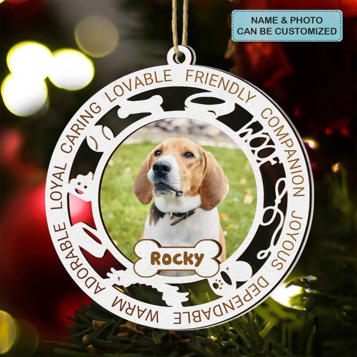 Loveable Friendly Companion - Personalized Custom Layer Mix Ornament - Christmas, Memorial Gift For Dog Mom, Dog Dad, Dog Lover, Dog Owner