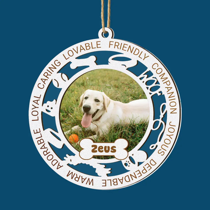 Loveable Friendly Companion - Personalized Custom Layer Mix Ornament - Christmas, Memorial Gift For Dog Mom, Dog Dad, Dog Lover, Dog Owner