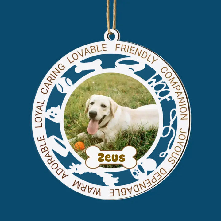Loveable Friendly Companion - Personalized Custom Layer Mix Ornament - Christmas, Memorial Gift For Dog Mom, Dog Dad, Dog Lover, Dog Owner