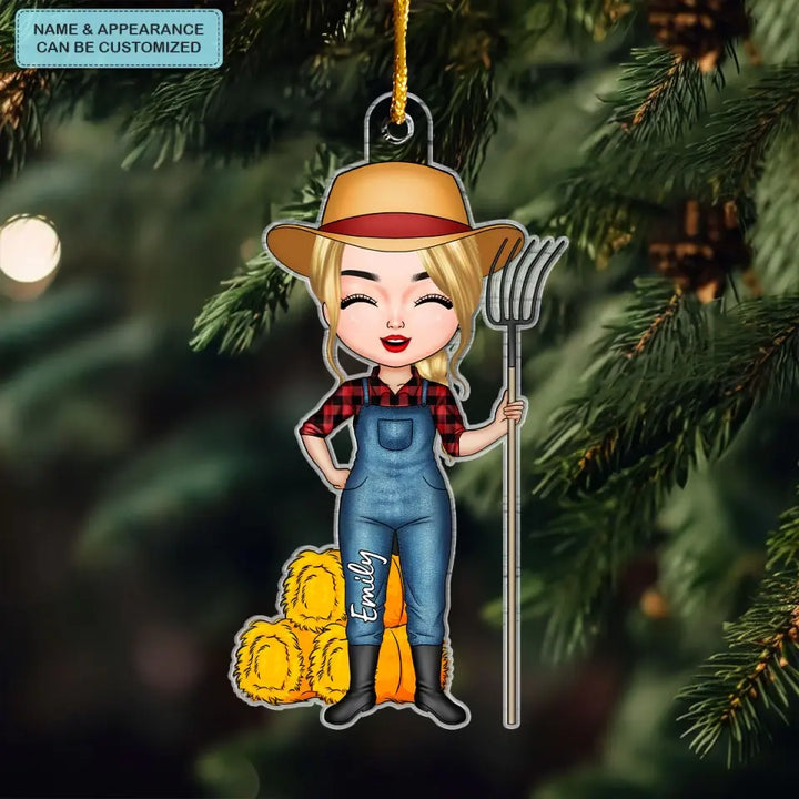 Farmer - Personalized Custom Mica Ornament - Christmas Gift For Farmer, Family Members CLA0DM004