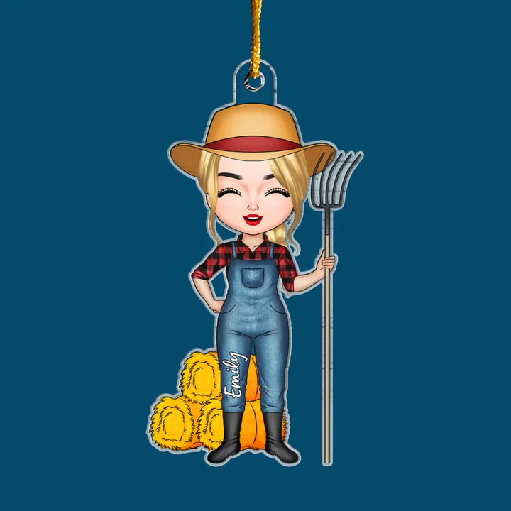 Farmer - Personalized Custom Mica Ornament - Christmas Gift For Farmer, Family Members CLA0DM004