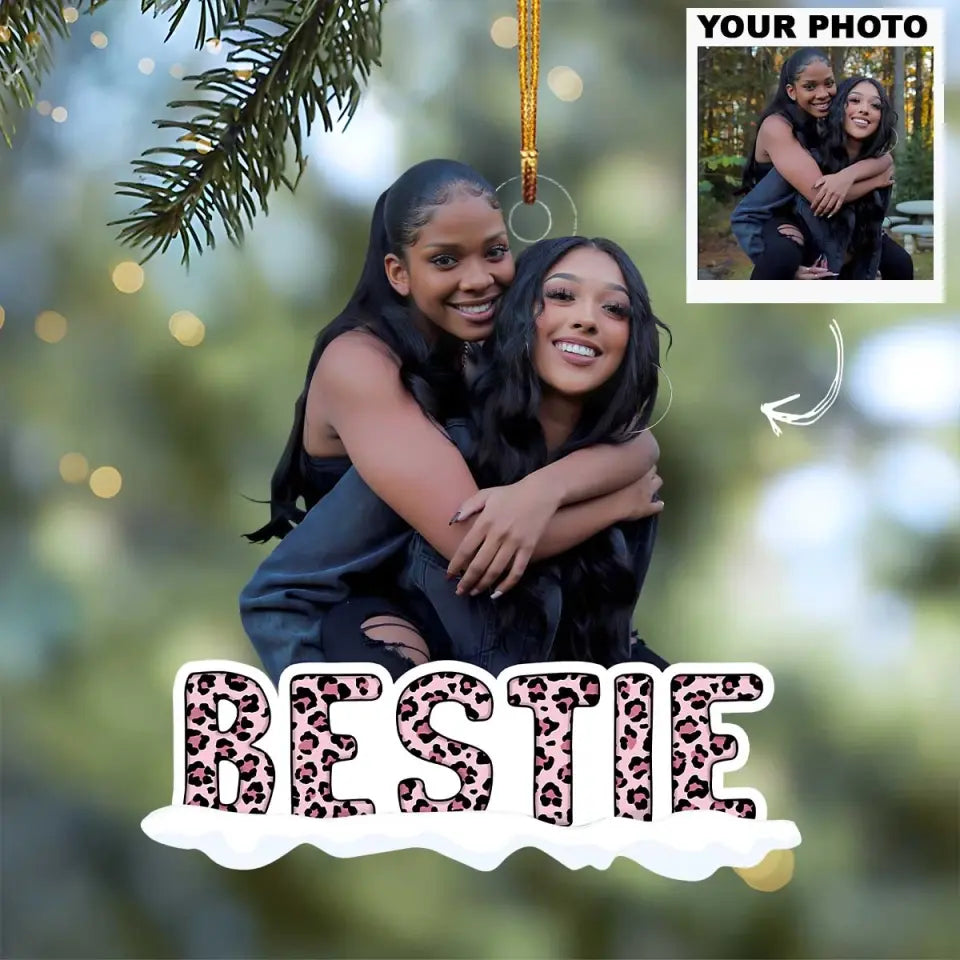 Congrats On Being My Bestie - Personalized Custom Photo Mica Ornament - Christmas Gift For Friends, Besties AGCHT011
