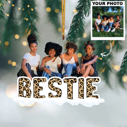 Congrats On Being My Bestie - Personalized Custom Photo Mica Ornament - Christmas Gift For Friends, Besties AGCHT011