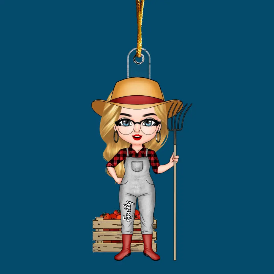 Farmer - Personalized Custom Mica Ornament - Christmas Gift For Farmer, Family Members CLA0DM004