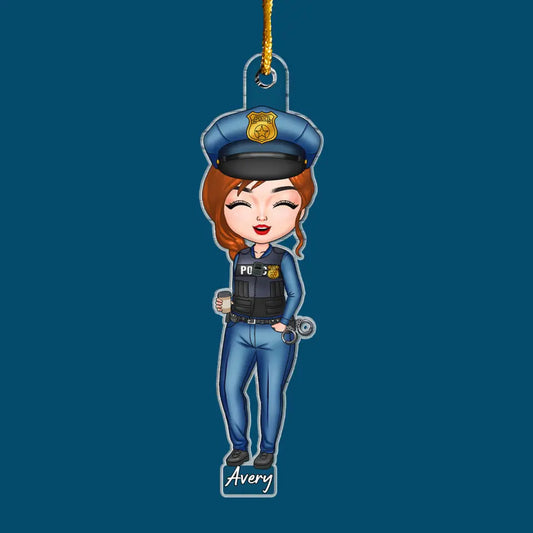 Police Ornament - Personalized Custom Mica Ornament - Christmas Gift For Police, Family Members CLA0DM005