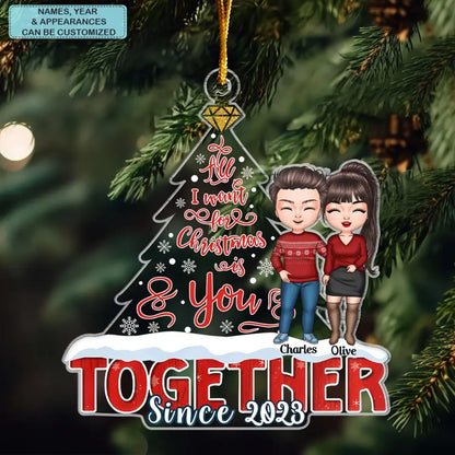 Together Since - Personalized Custom Mica Ornament - Christmas Gift For Couple CLA0AD019