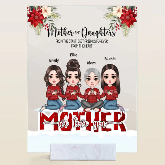 Mother And Daughters From The Start Christmas Ver - Personalized Custom Acrylic Plaque - Christmas Gift For Mom, Family Members