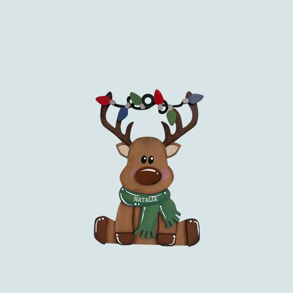 Reindeer Family - Personalized Custom Wood Ornament - Christmas Gift For Family, Family Members AGCVP003