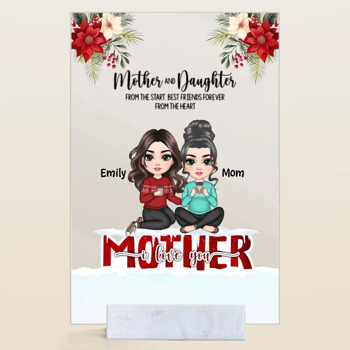 Mother And Daughters From The Start Christmas Ver - Personalized Custom Acrylic Plaque - Christmas Gift For Mom, Family Members