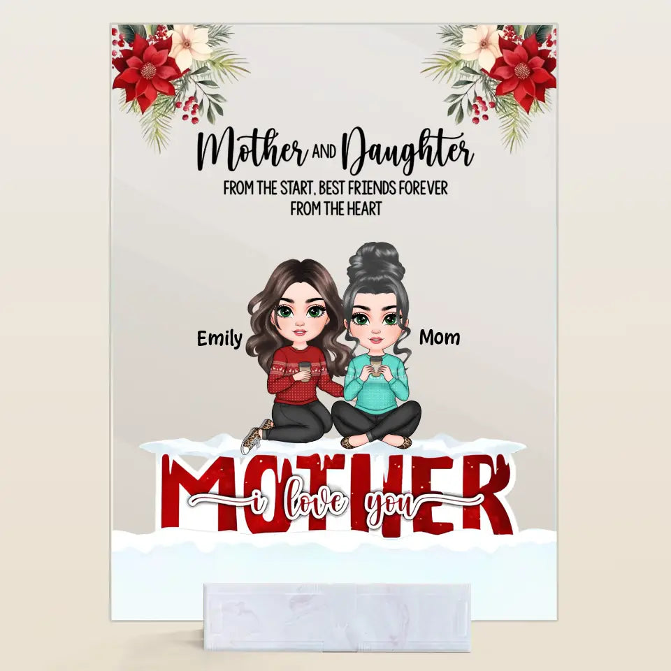 Mother And Daughters From The Start Christmas Ver - Personalized Custom Acrylic Plaque - Christmas Gift For Mom, Family Members
