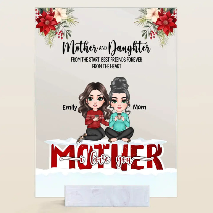Mother And Daughters From The Start Christmas Ver - Personalized Custom Acrylic Plaque - Christmas Gift For Mom, Family Members