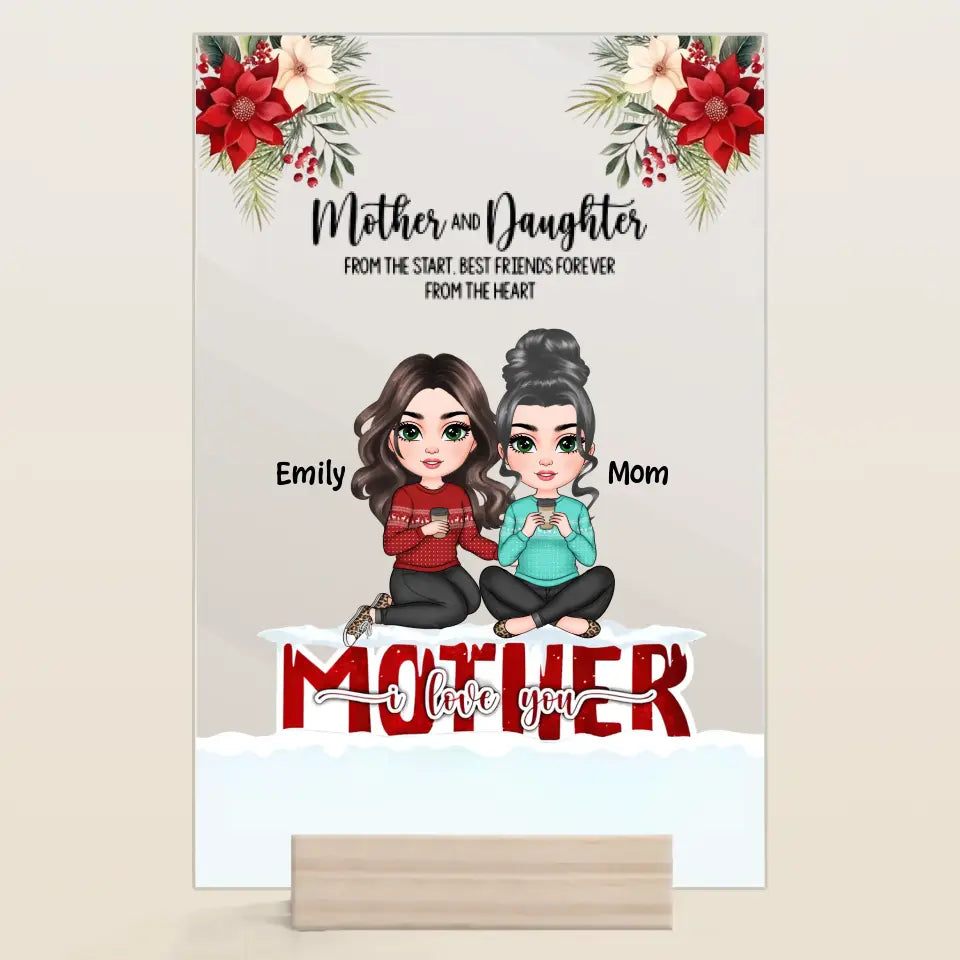 Mother And Daughters From The Start Christmas Ver - Personalized Custom Acrylic Plaque - Christmas Gift For Mom, Family Members