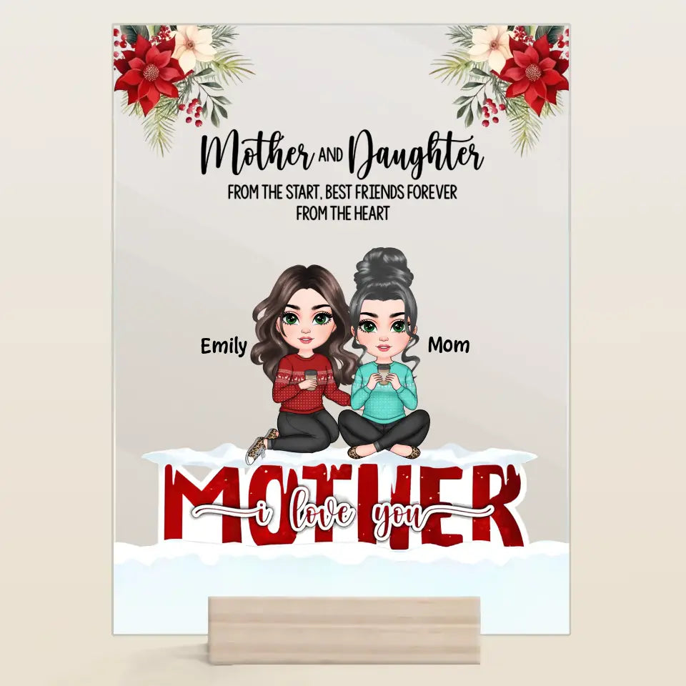 Mother And Daughters From The Start Christmas Ver - Personalized Custom Acrylic Plaque - Christmas Gift For Mom, Family Members