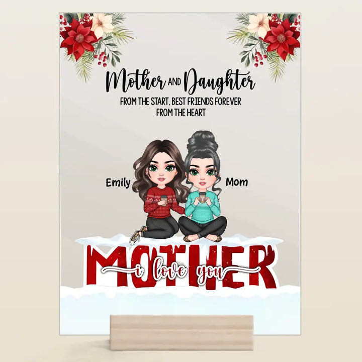 Mother And Daughters From The Start Christmas Ver - Personalized Custom Acrylic Plaque - Christmas Gift For Mom, Family Members