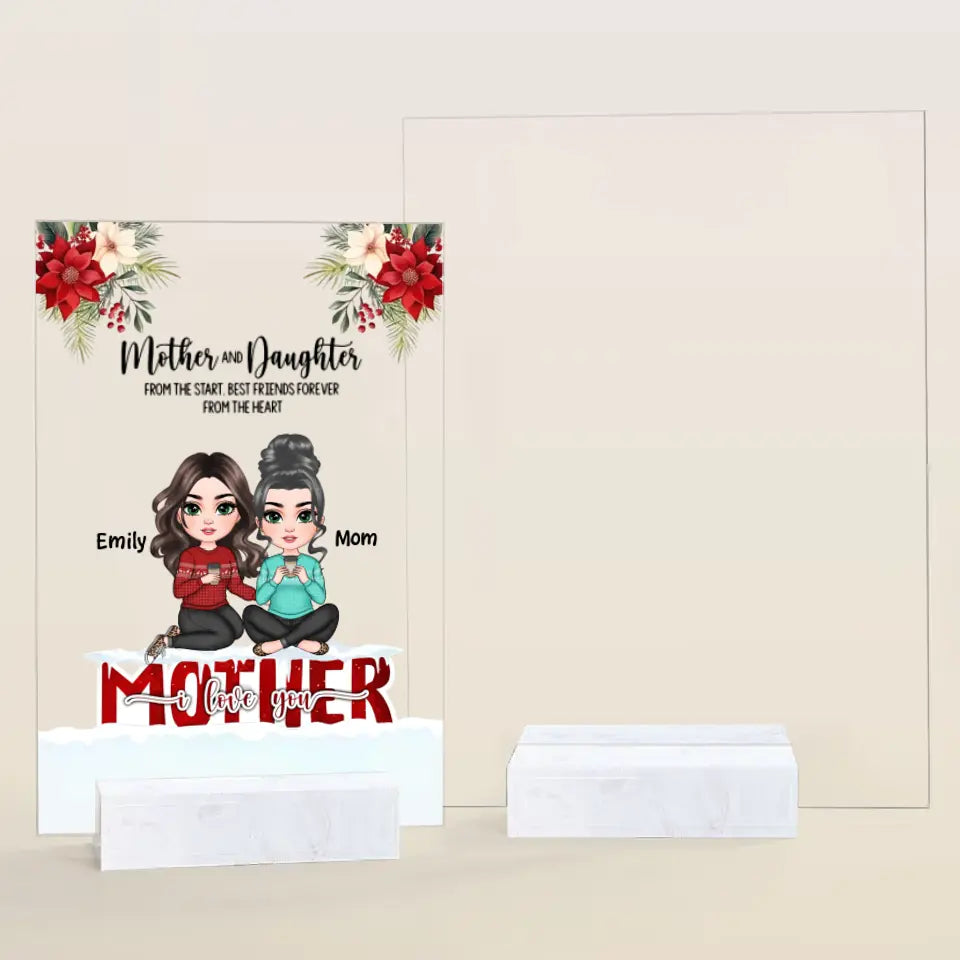 Mother And Daughters From The Start Christmas Ver - Personalized Custom Acrylic Plaque - Christmas Gift For Mom, Family Members