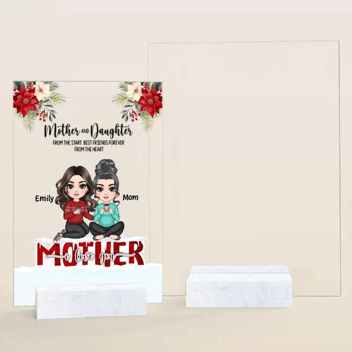 Mother And Daughters From The Start Christmas Ver - Personalized Custom Acrylic Plaque - Christmas Gift For Mom, Family Members