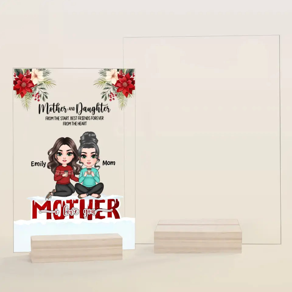 Mother And Daughters From The Start Christmas Ver - Personalized Custom Acrylic Plaque - Christmas Gift For Mom, Family Members