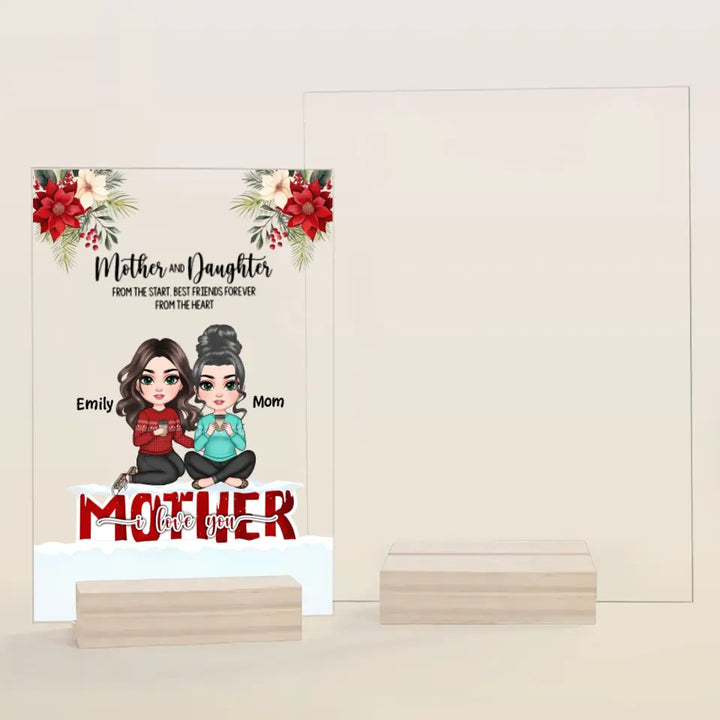 Mother And Daughters From The Start Christmas Ver - Personalized Custom Acrylic Plaque - Christmas Gift For Mom, Family Members
