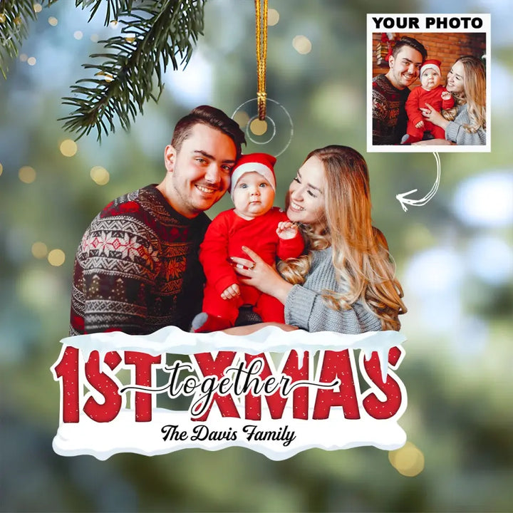First Christmas Together - Personalized Custom Photo Mica Ornament - Christmas Gift For Family, Family Members AGCDM044