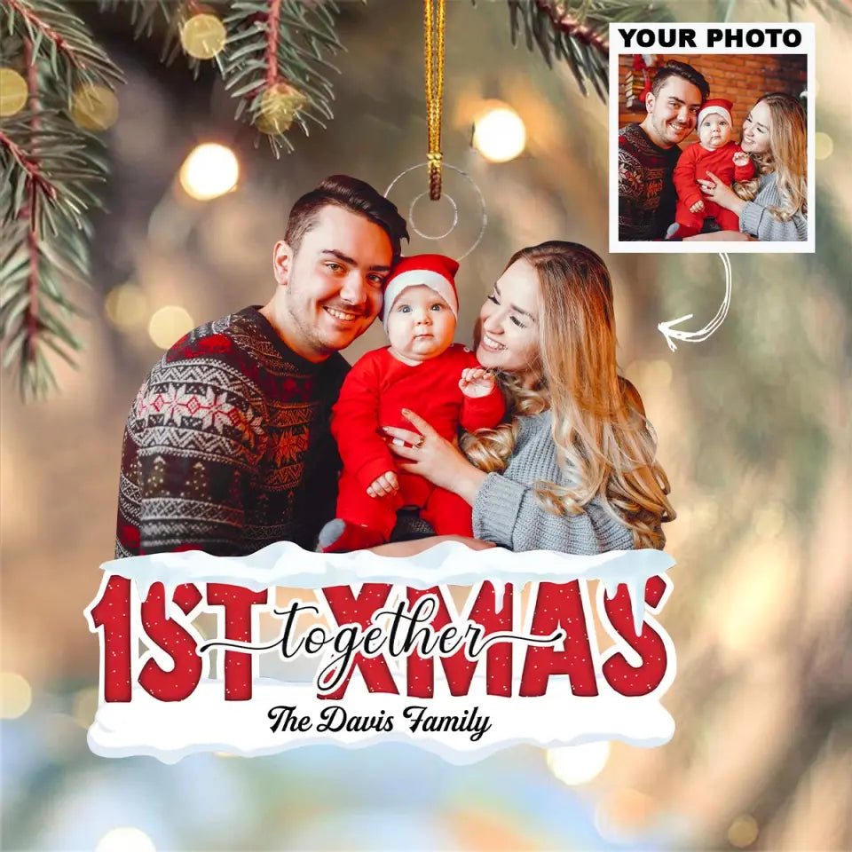 First Christmas Together - Personalized Custom Photo Mica Ornament - Christmas Gift For Family, Family Members AGCDM044