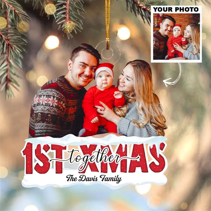 First Christmas Together - Personalized Custom Photo Mica Ornament - Christmas Gift For Family, Family Members AGCDM044