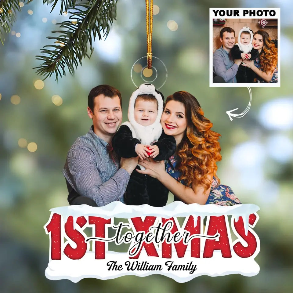 First Christmas Together - Personalized Custom Photo Mica Ornament - Christmas Gift For Family, Family Members AGCDM044