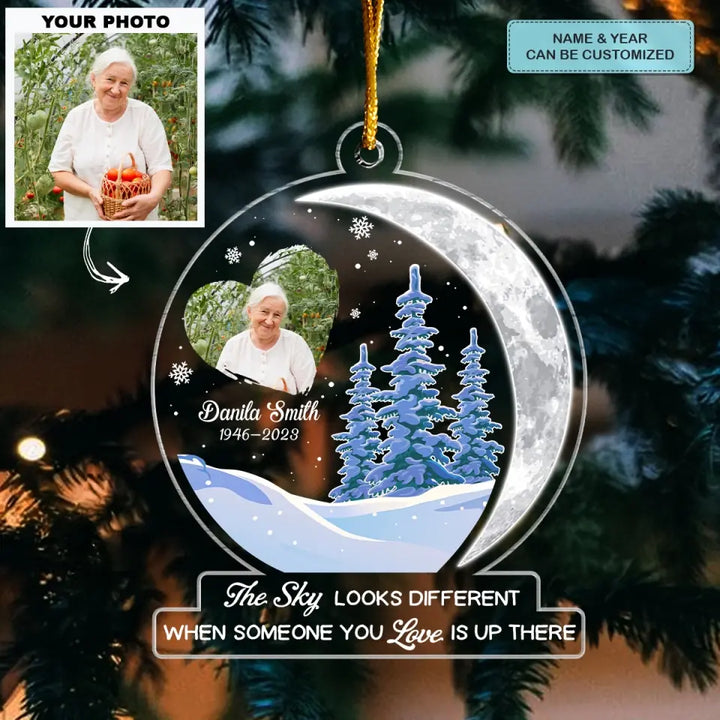 Someone You Love Is Up There - Personalized Custom Mica Ornament - Memorial, Christmas Gift For Family, Family Members