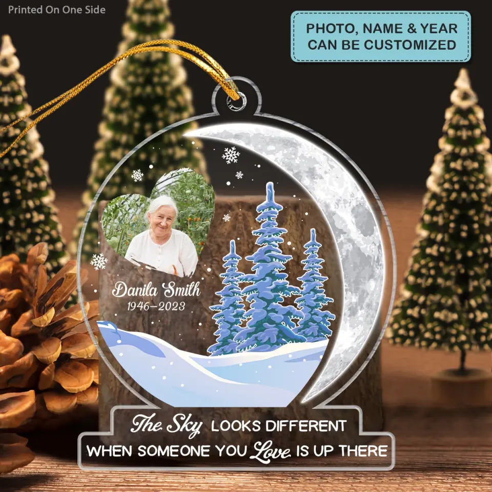 Someone You Love Is Up There - Personalized Custom Mica Ornament - Memorial, Christmas Gift For Family, Family Members