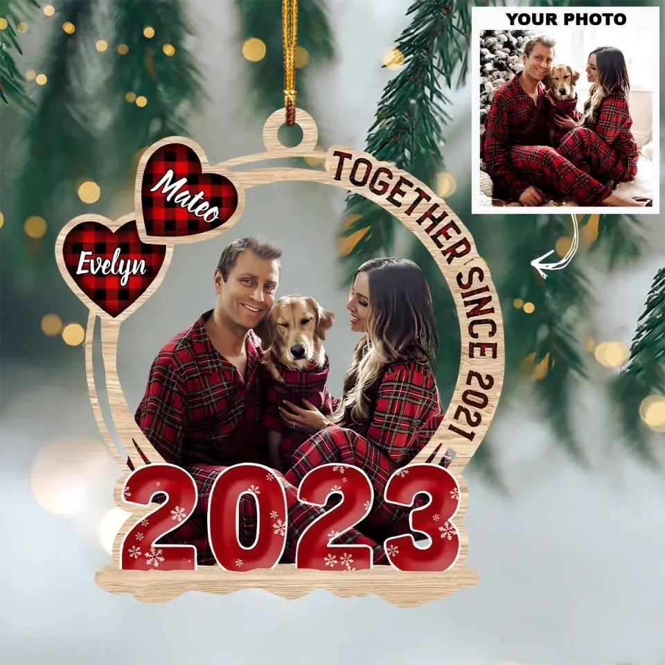 Together Since - Personalized Custom Photo Mica Ornament - Christmas Gift For Couple, Wife, Husband AGCPD062