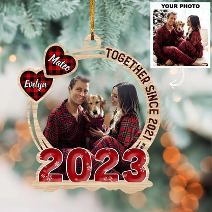 Together Since - Personalized Custom Photo Mica Ornament - Christmas Gift For Couple, Wife, Husband AGCPD062