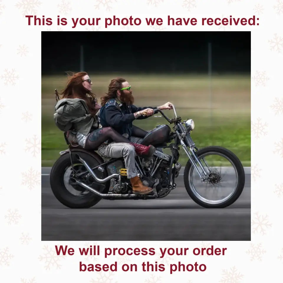Personalized Photo Mica Ornament - Gift For Biking Lover - Motorcyclist ARND0014