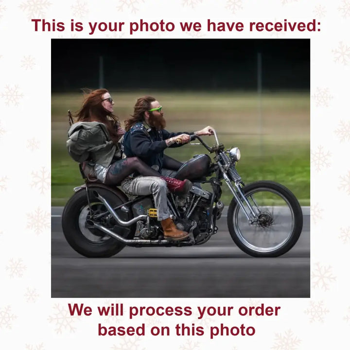 Personalized Photo Mica Ornament - Gift For Biking Lover - Motorcyclist ARND0014