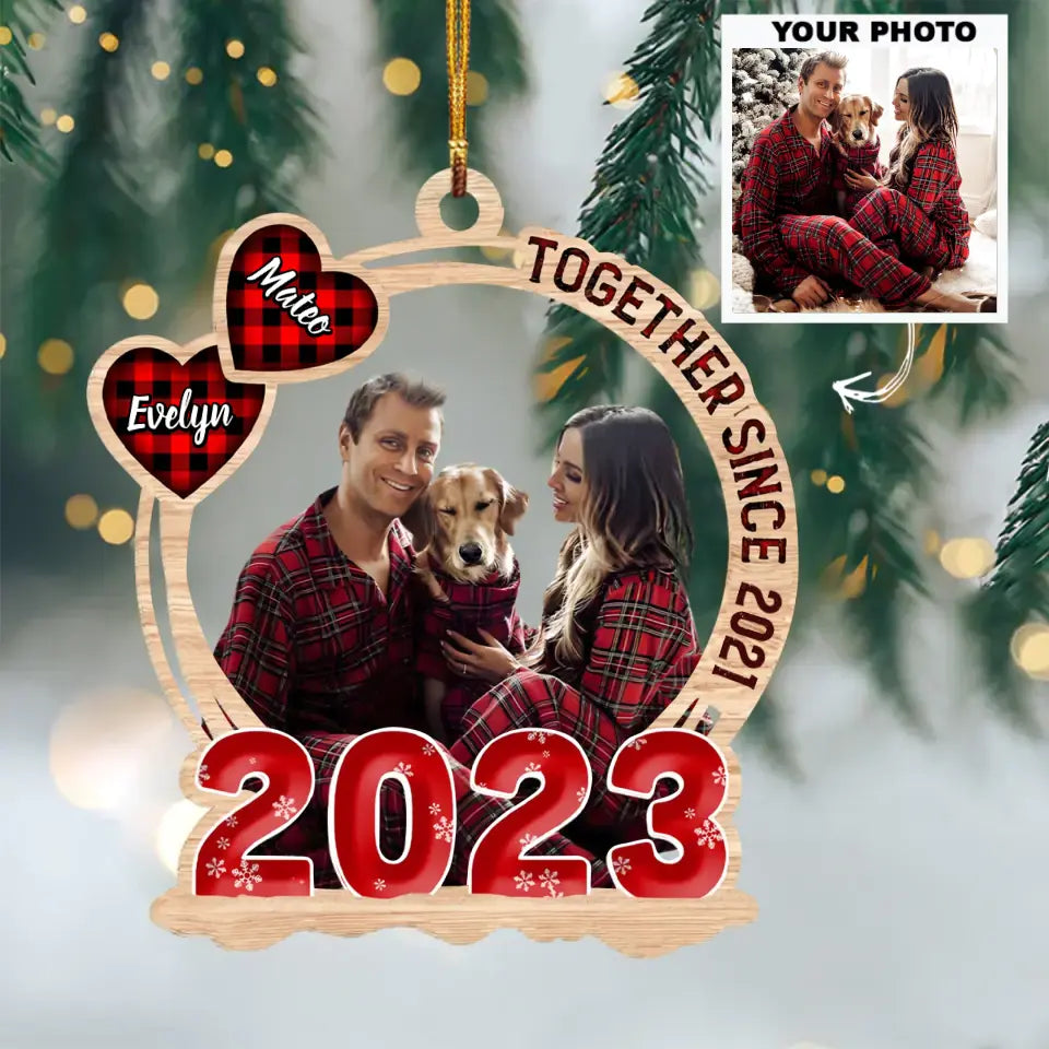 Together Since - Personalized Custom Photo Mica Ornament - Christmas Gift For Couple, Wife, Husband AGCPD062