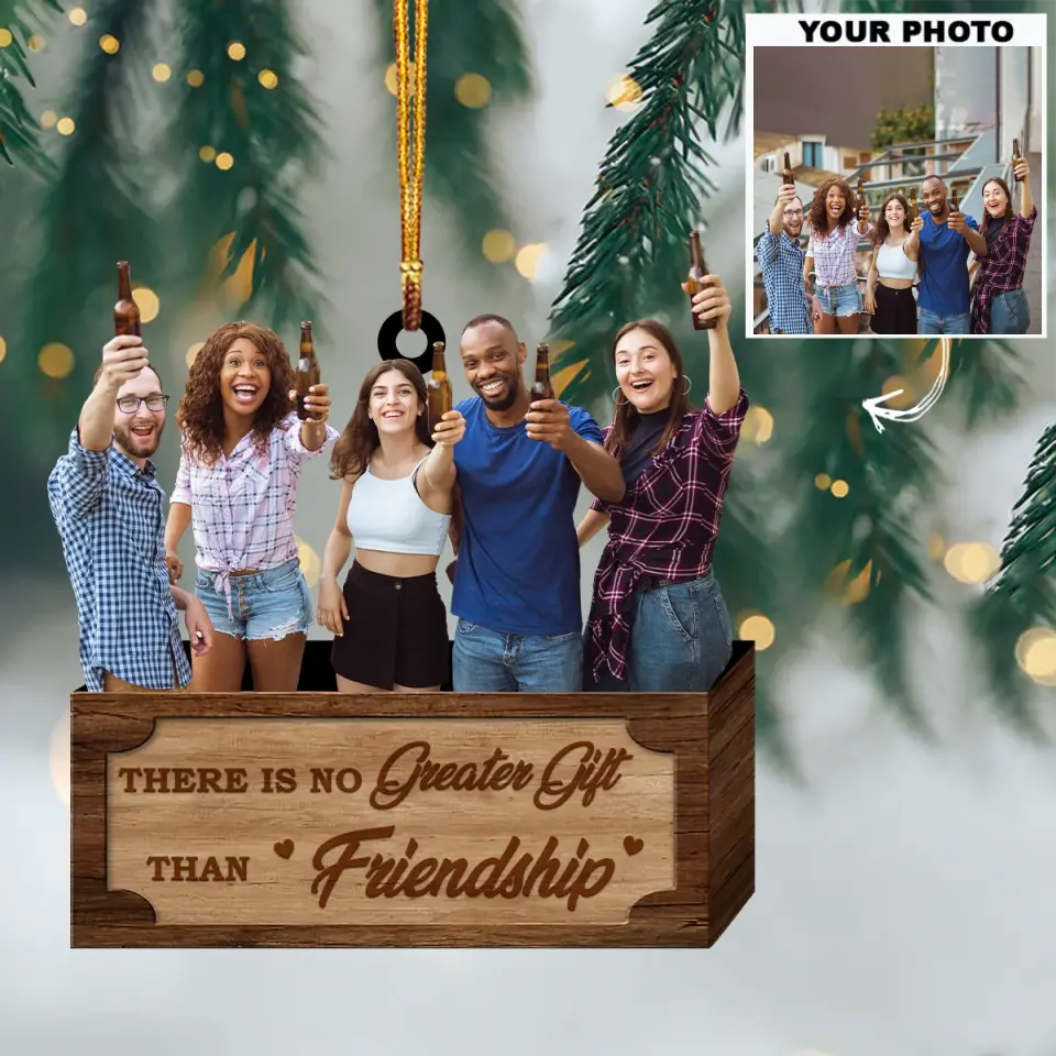 Personalized Photo Mica Ornament - Gift For Friend - There's No Greater Gift Than Friendship ARND0014 AGCPD004