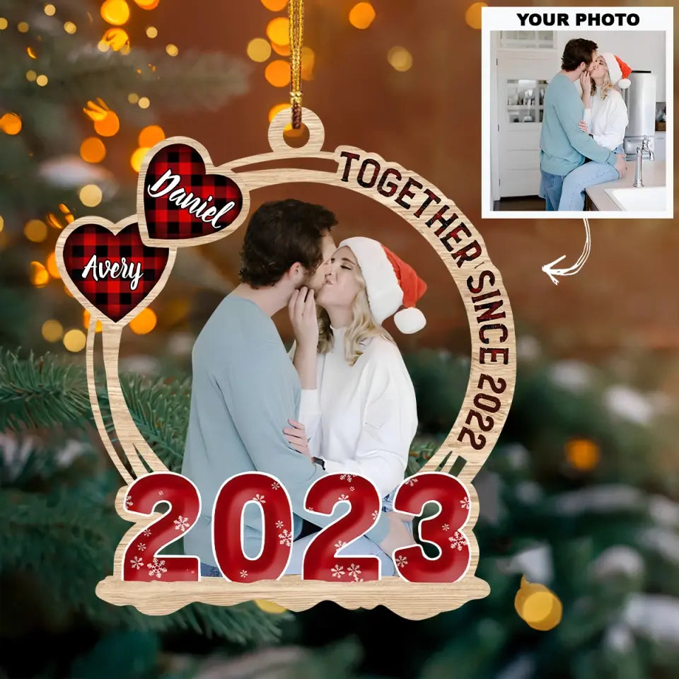Together Since - Personalized Custom Photo Mica Ornament - Christmas Gift For Couple, Wife, Husband AGCPD062
