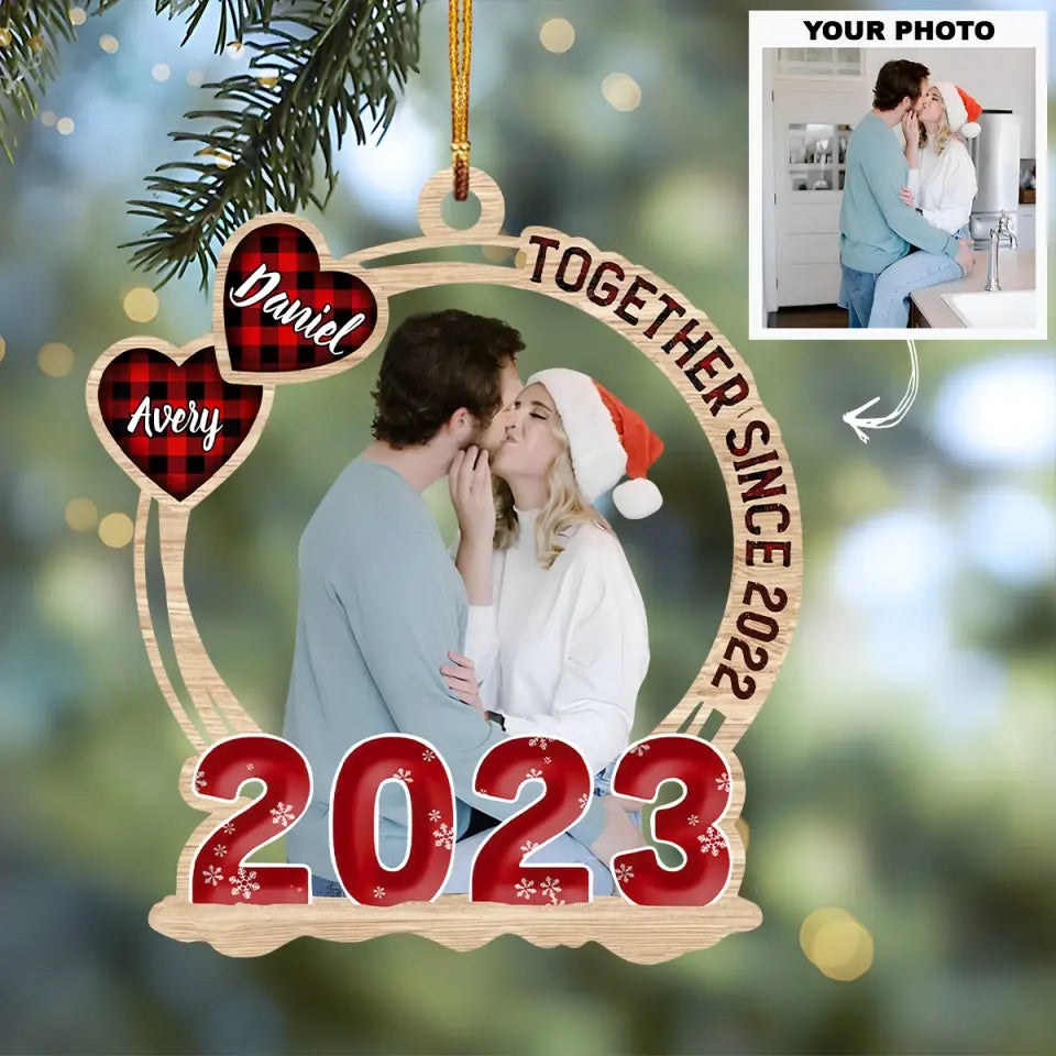 Together Since - Personalized Custom Photo Mica Ornament - Christmas Gift For Couple, Wife, Husband AGCPD062