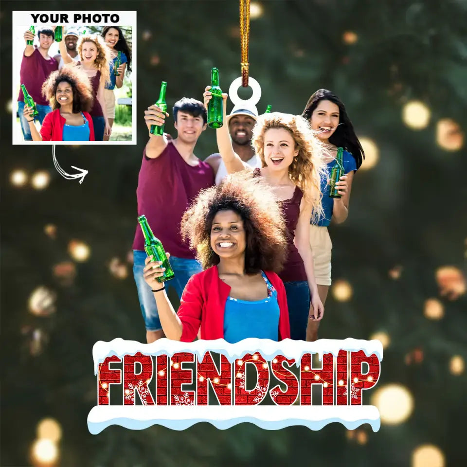 Personalized Photo Mica Ornament - Gift For Friend - Our Friendship Is A True Blessing ARND0014 AGCPD001