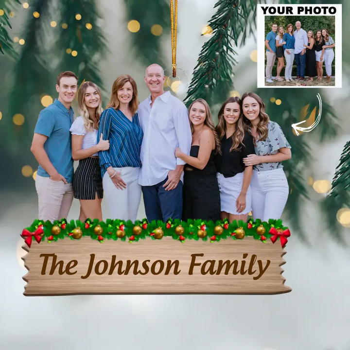 My Family - Personalized Custom Photo Mica Ornament - Christmas Gift For Family, Family Members AGCDM004