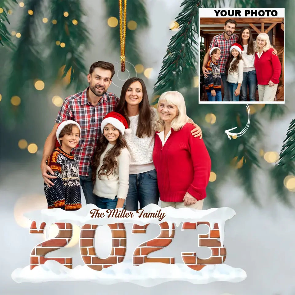 2023 Merry Christmas - Personalized Custom Photo Mica Ornament - Christmas Gift For Family, Family Members AGCDM027