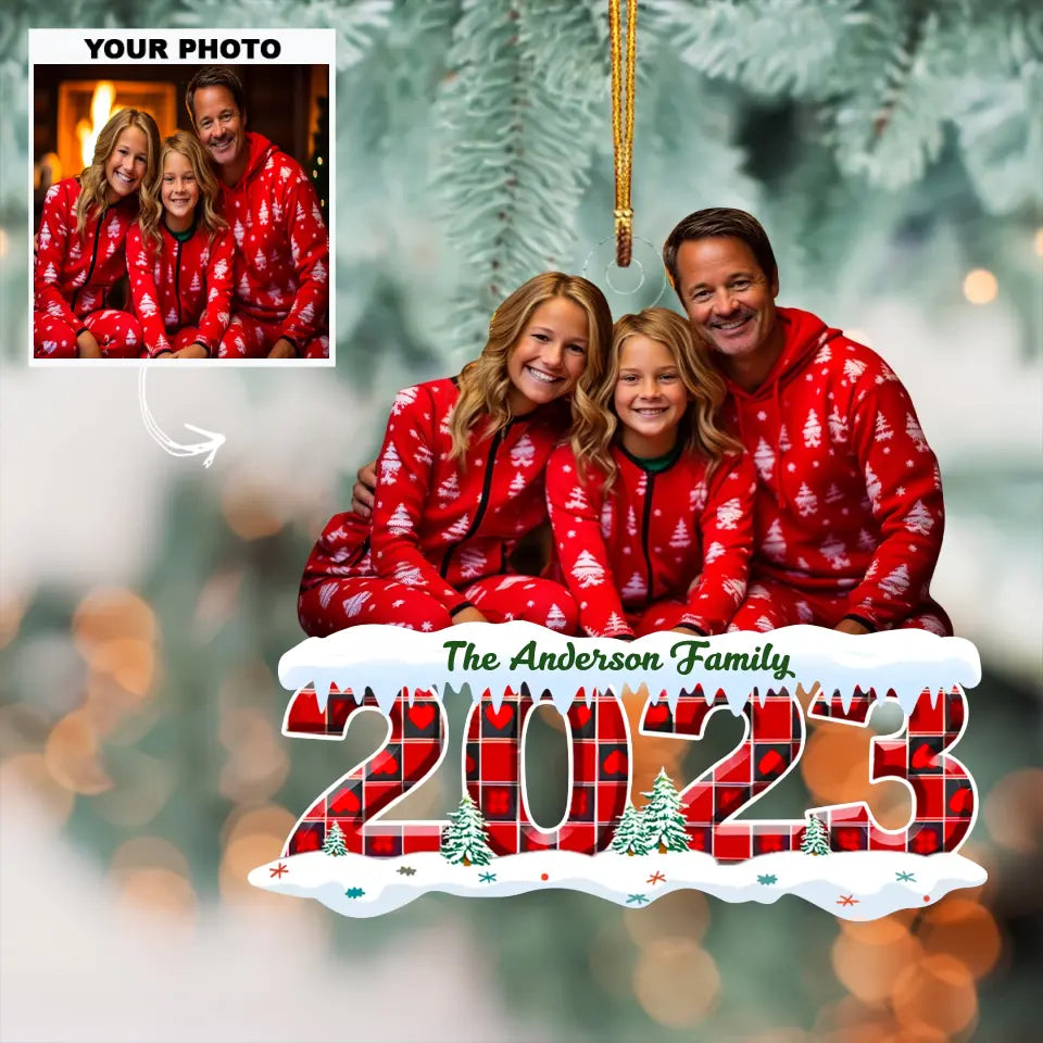 2023 Christmas - Personalized Custom Photo Mica Ornament - Christmas Gift For Family, Family Members AGCDM037