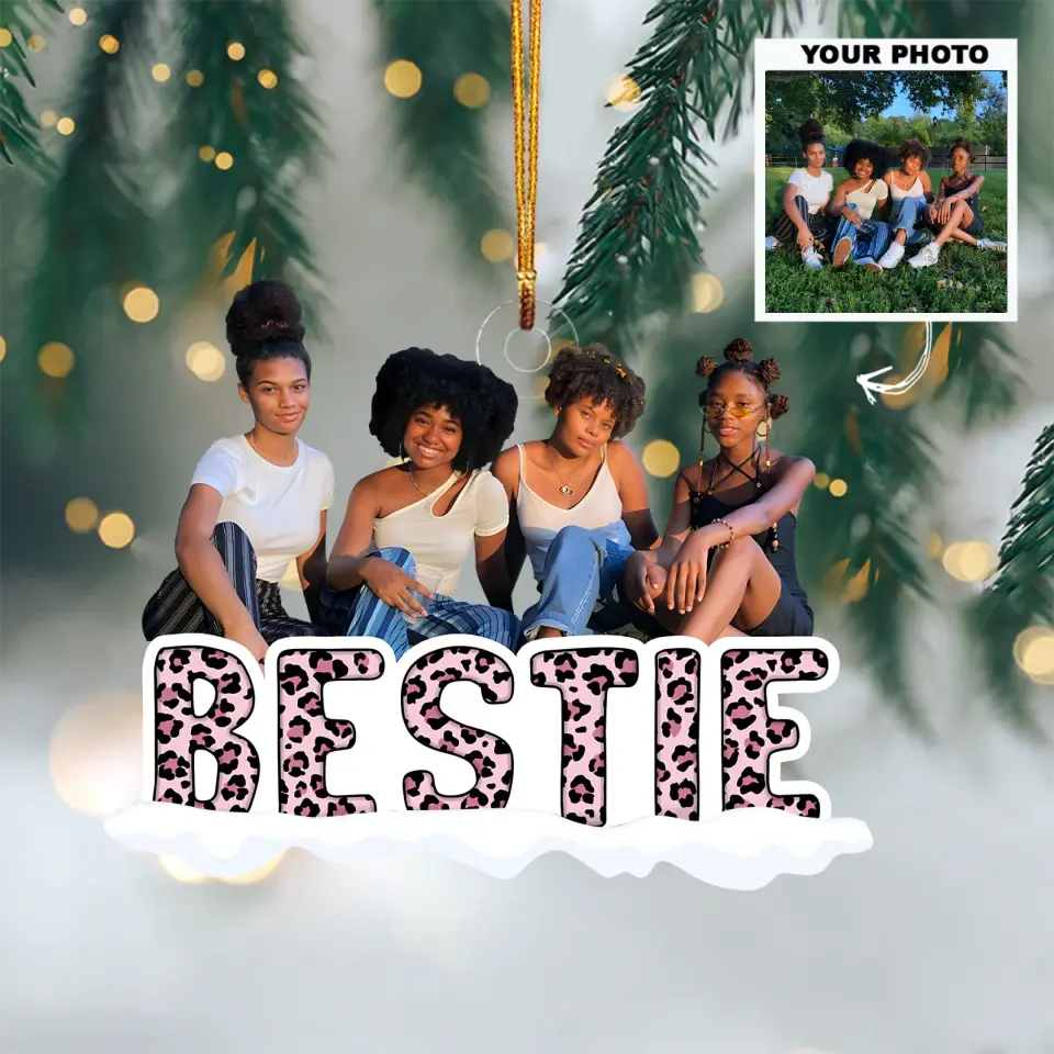 Congrats On Being My Bestie - Personalized Custom Photo Mica Ornament - Christmas Gift For Friends, Besties AGCHT011