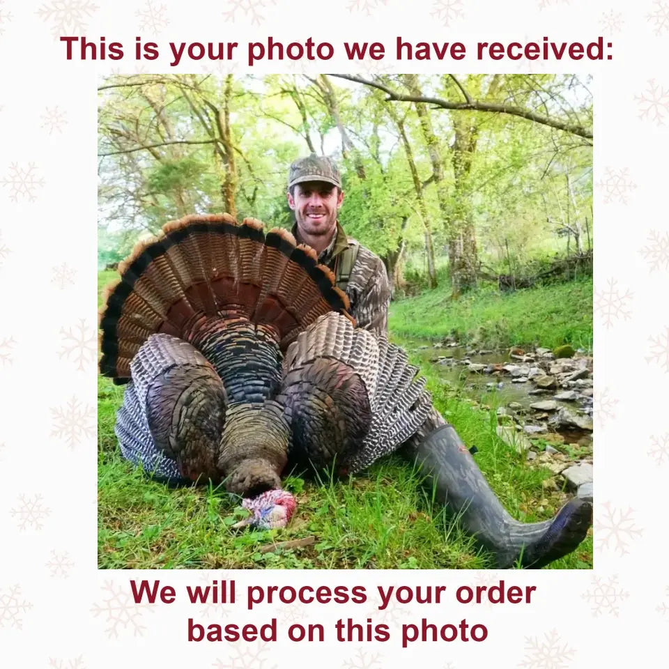 Personalized Photo Mica Ornament - Gift For Hunter - Wildlife Hunting Turkey Hunting ARND0014