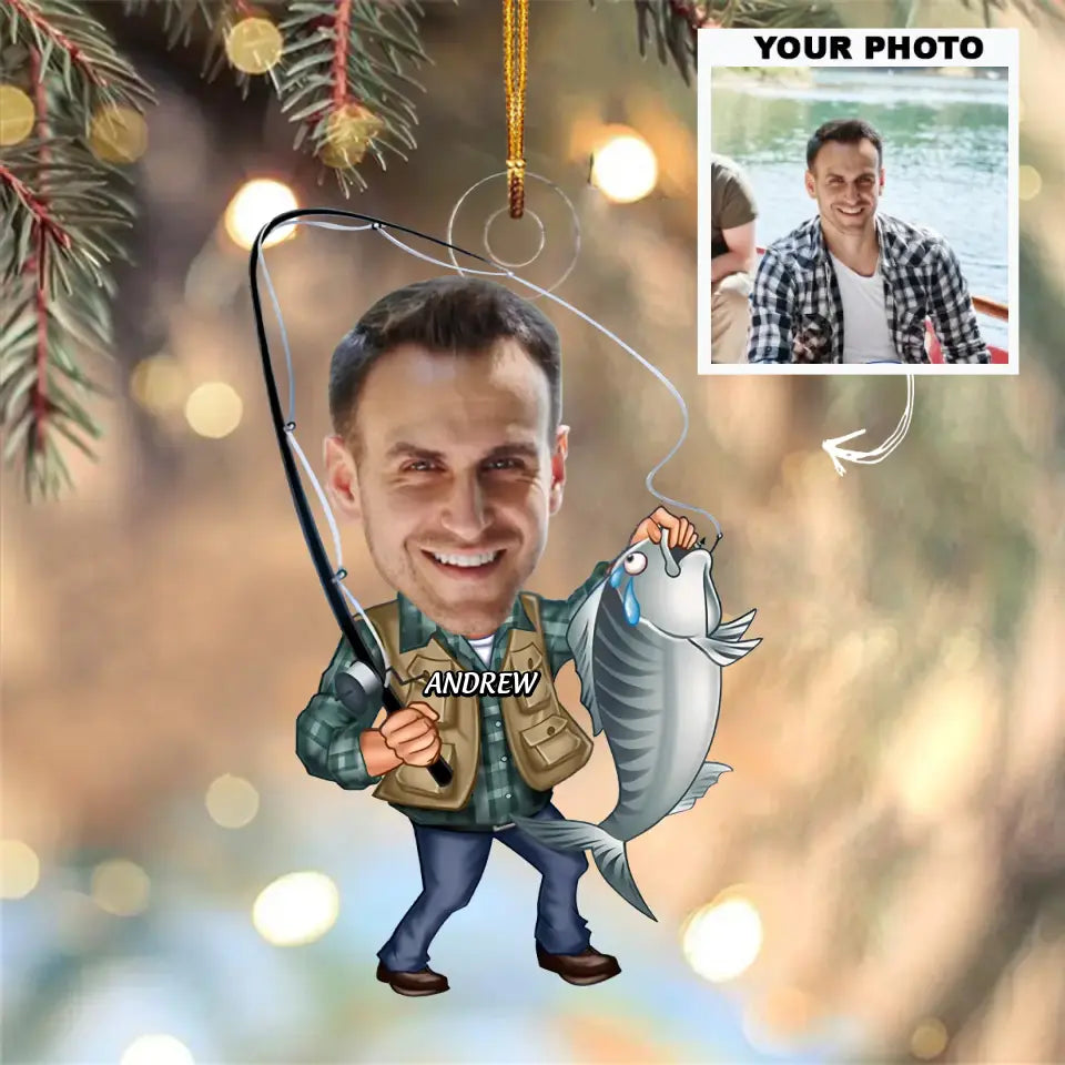 Fishing Is My Hobby - Personalized Photo Mica Ornament - Christmas Gift For Fishing Lover AGCHT005