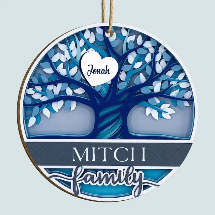 Family Tree - Personalized Custom Wooden Ornament - Christmas Gift For Family, Family Members