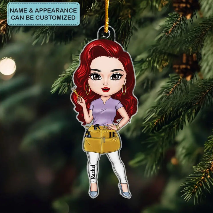 Beauty Girl - Personalized Custom Mica Ornament - Christmas Gift For Hairstylist, Nailtech, Makeup Artist CLA0DM006